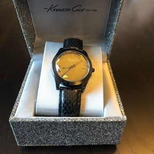Kenneth Cole NY Black genuine leather women watch